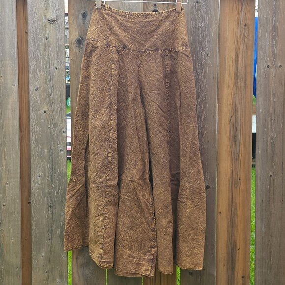 Attractive ARC Fair Trade Ultra Wide Leg Pants Women's Small/Medium Brown Harem - Picture 1 of 5